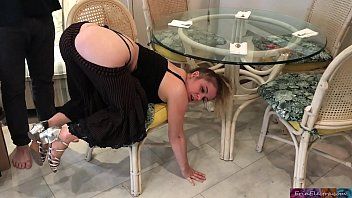 play The brunette sat on her back and fucked on the chair